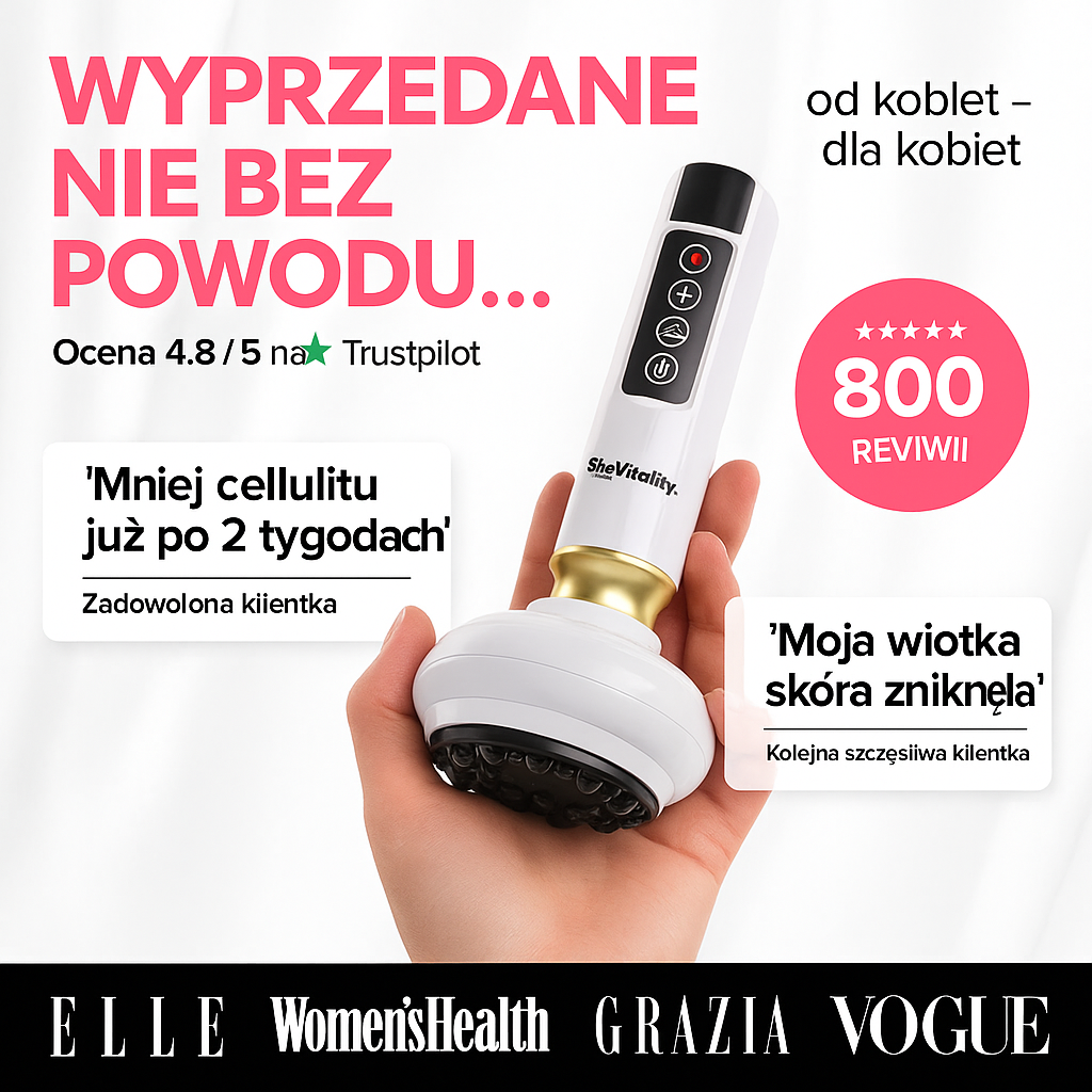SheVitality™ – Masażer Antycellulitowy z Efektem Liftingu